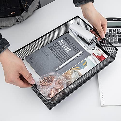 2Pcs Desk Drawer Organizer, Stable Metal Mesh Desk Storage Tray, Versatile Storage Box Set for Office Home Supplies,13 x 9 inches - Image 3