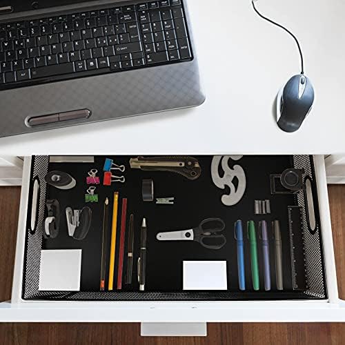 2Pcs Desk Drawer Organizer, Stable Metal Mesh Desk Storage Tray, Versatile Storage Box Set for Office Home Supplies,13 x 9 inches - Image 4