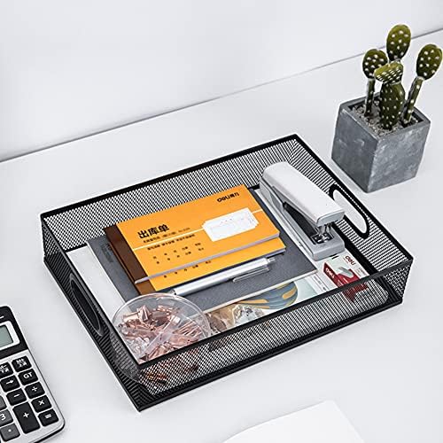 2Pcs Desk Drawer Organizer, Stable Metal Mesh Desk Storage Tray, Versatile Storage Box Set for Office Home Supplies,13 x 9 inches - Image 6
