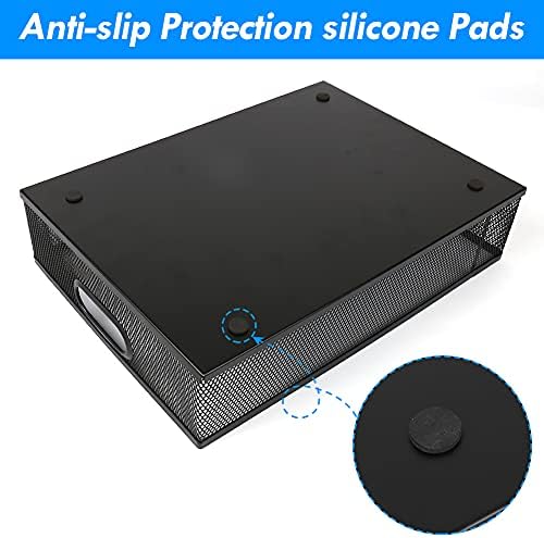 2Pcs Desk Drawer Organizer, Stable Metal Mesh Desk Storage Tray, Versatile Storage Box Set for Office Home Supplies,13 x 9 inches - Image 7