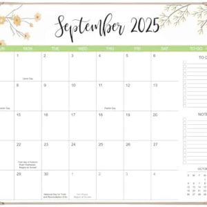 Desk Calendar 2025-2026 with Desk Mat – 22" x 17" Large Desk Pad Calendar Runs From Sep 2025 to Dec 2026, Floral Design Desktop Calendar with To Do List, Personal Desk Calendar Planner for Home, Office